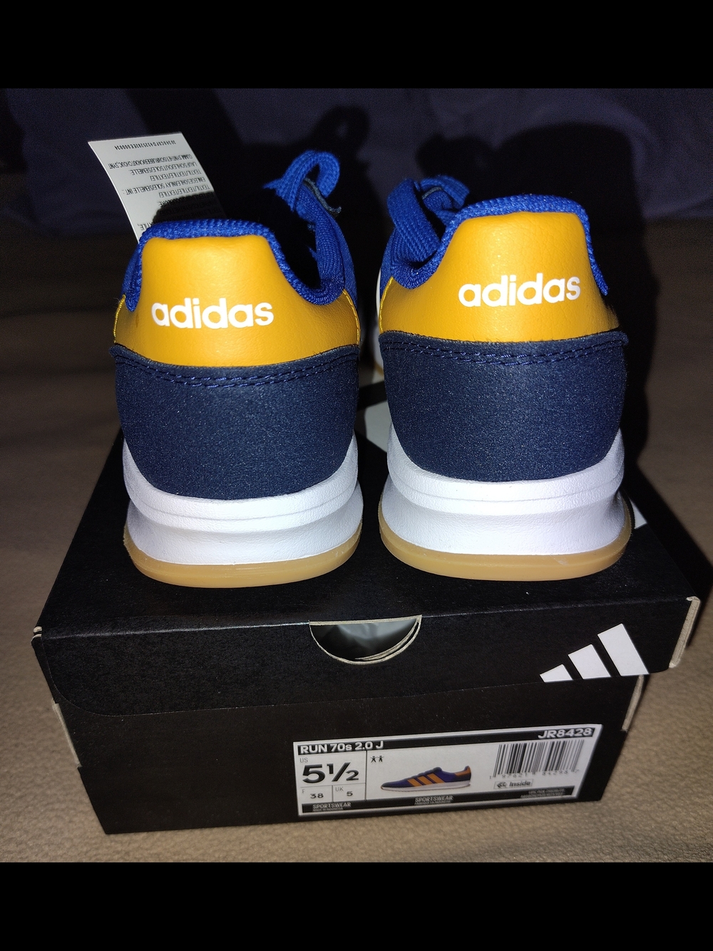 Adidas Boys Blue & Yellow Classic Sneaker - Picture 3 of 4
